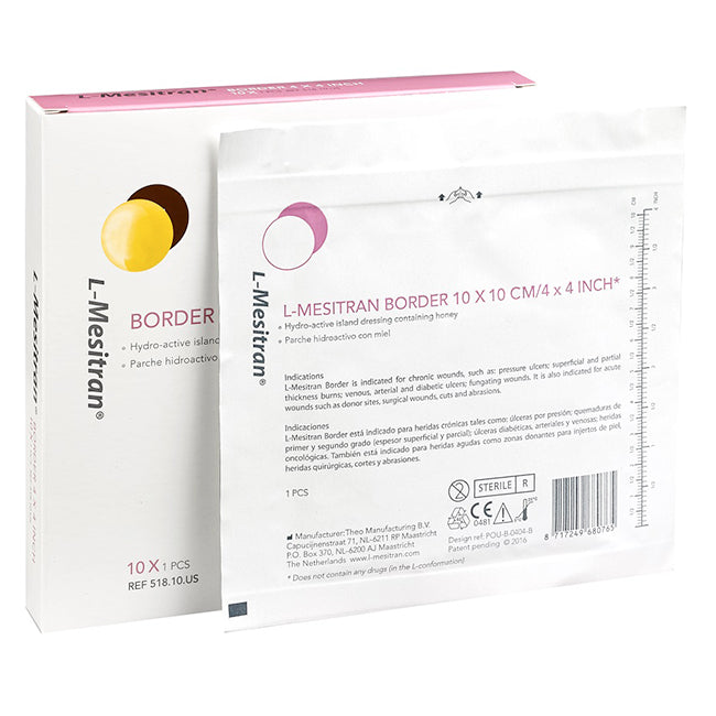 L-Mesitran Border 10x10cm – Almohadilla de Hidrogel de Miel/unidad